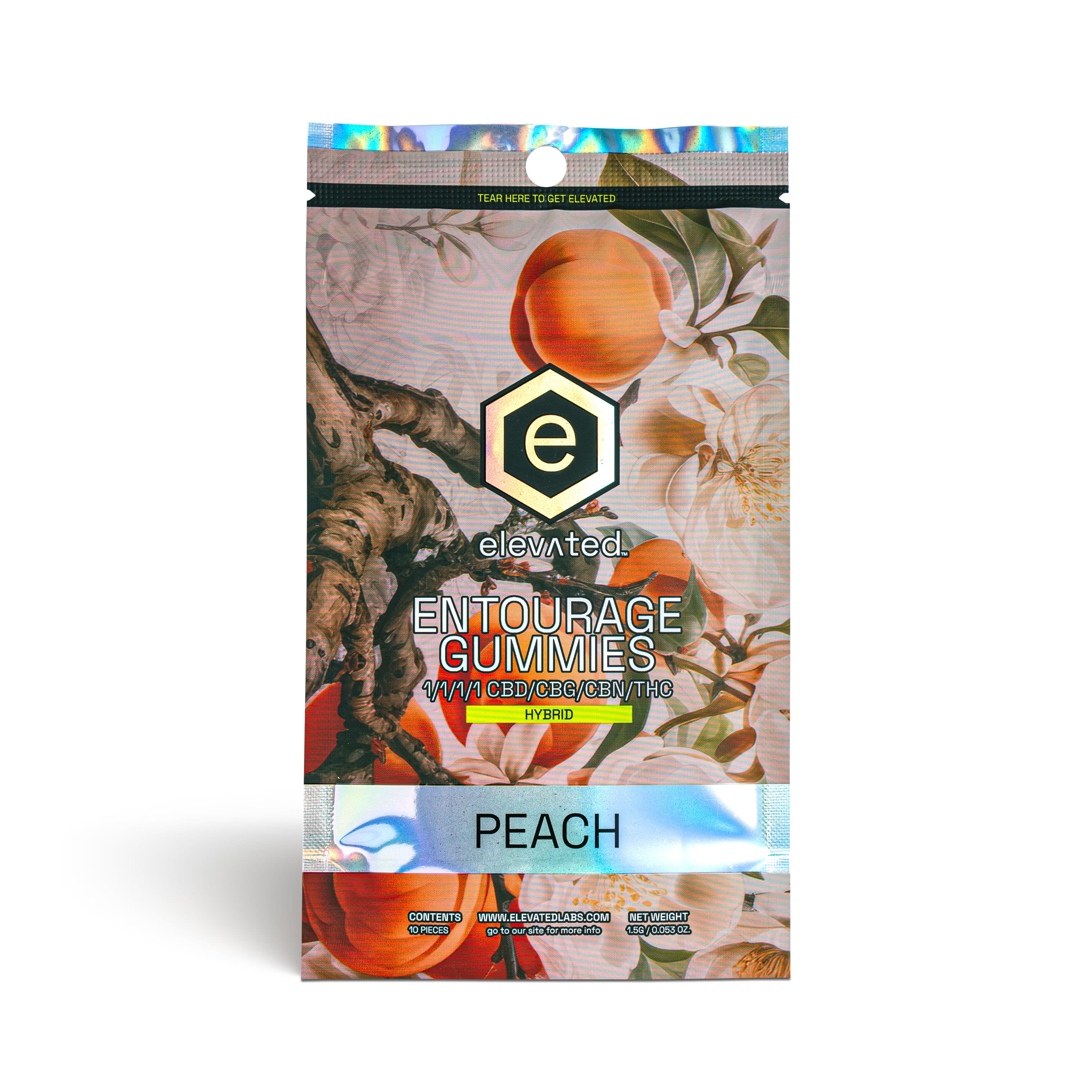 Elevated Peach Entourage Gummies - 100mg
