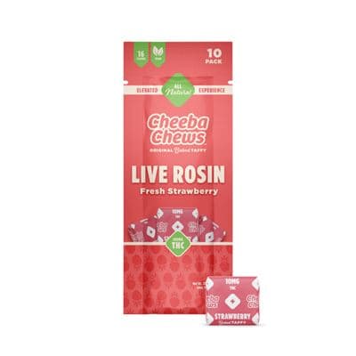 Cheeba Chews Cheeba Chew Fresh Strawberry (H) 100mg Live Rosin Taffy