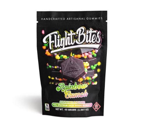 Flight Bites Rainbow Crunch Live Hash Rosin Gummies [H] | 100mg