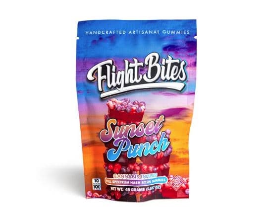Flight Bites Sunset Punch Live Hash Rosin Gummies [H] | 100mg