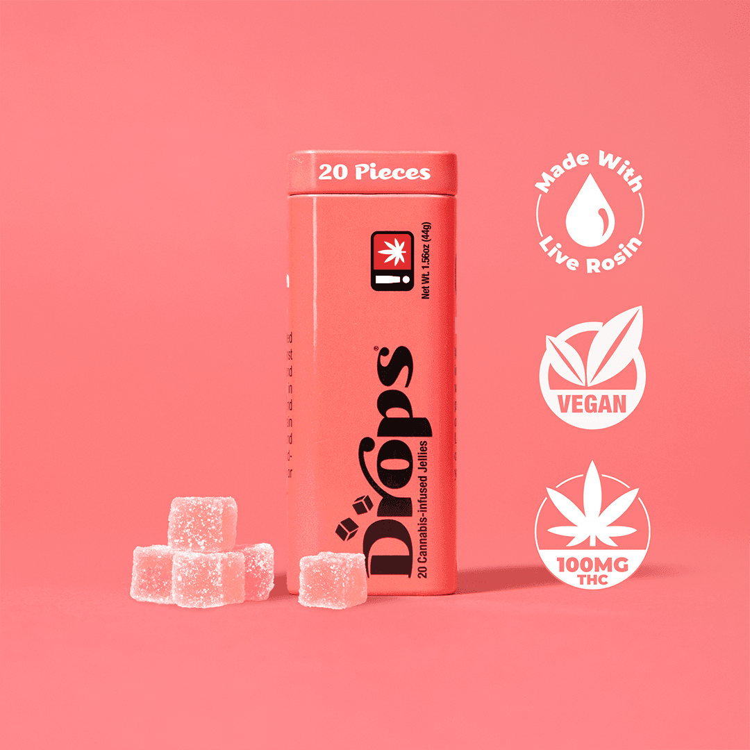 Drops Watermelon Chill (Indica) 20-Piece Jellies 100mg - Drops