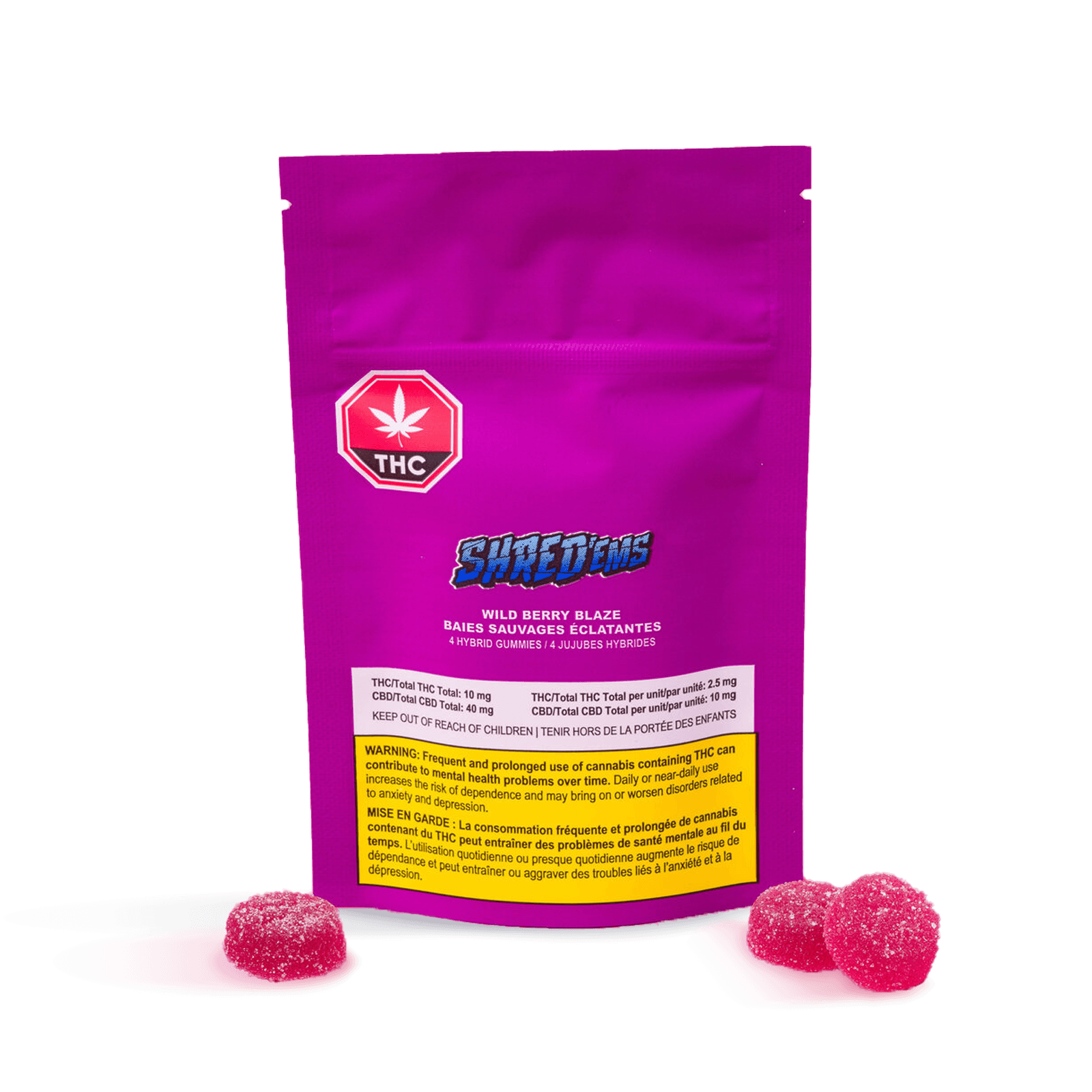 SHRED Wild Berry Blaze 1:4 Gummies 4-pack