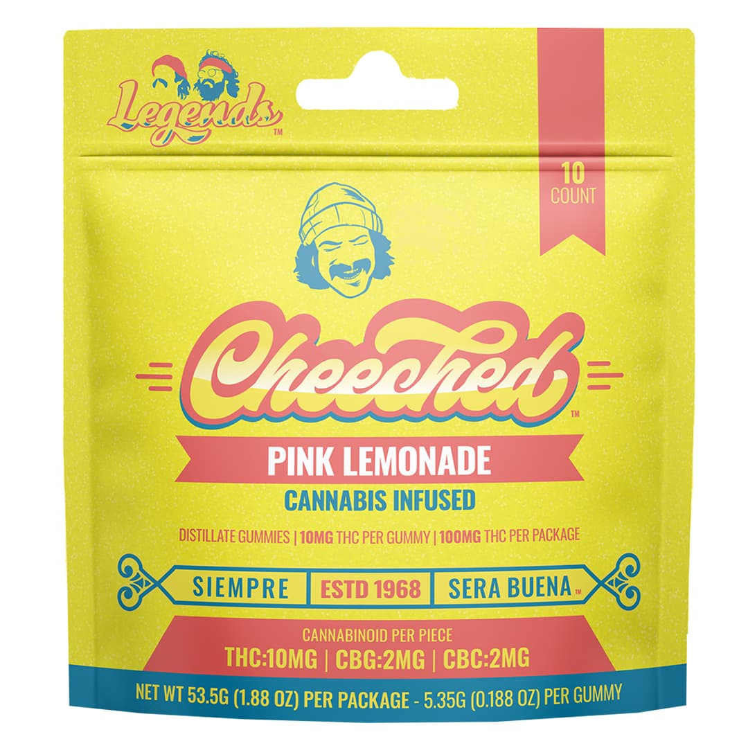 Cheech & Chong Cheeched Gummies 100 MG Pink Lemonade 10:2:2 (100 MG THC/20 MG: CBG, CBC)