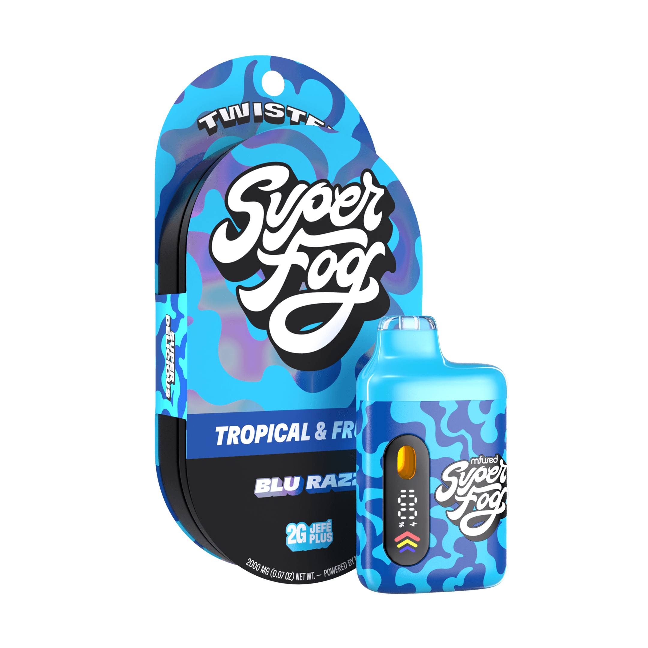 Super Fog Super Fog Twisted Liquid Diamonds Disposable Vape Plus 2g Blu Razz