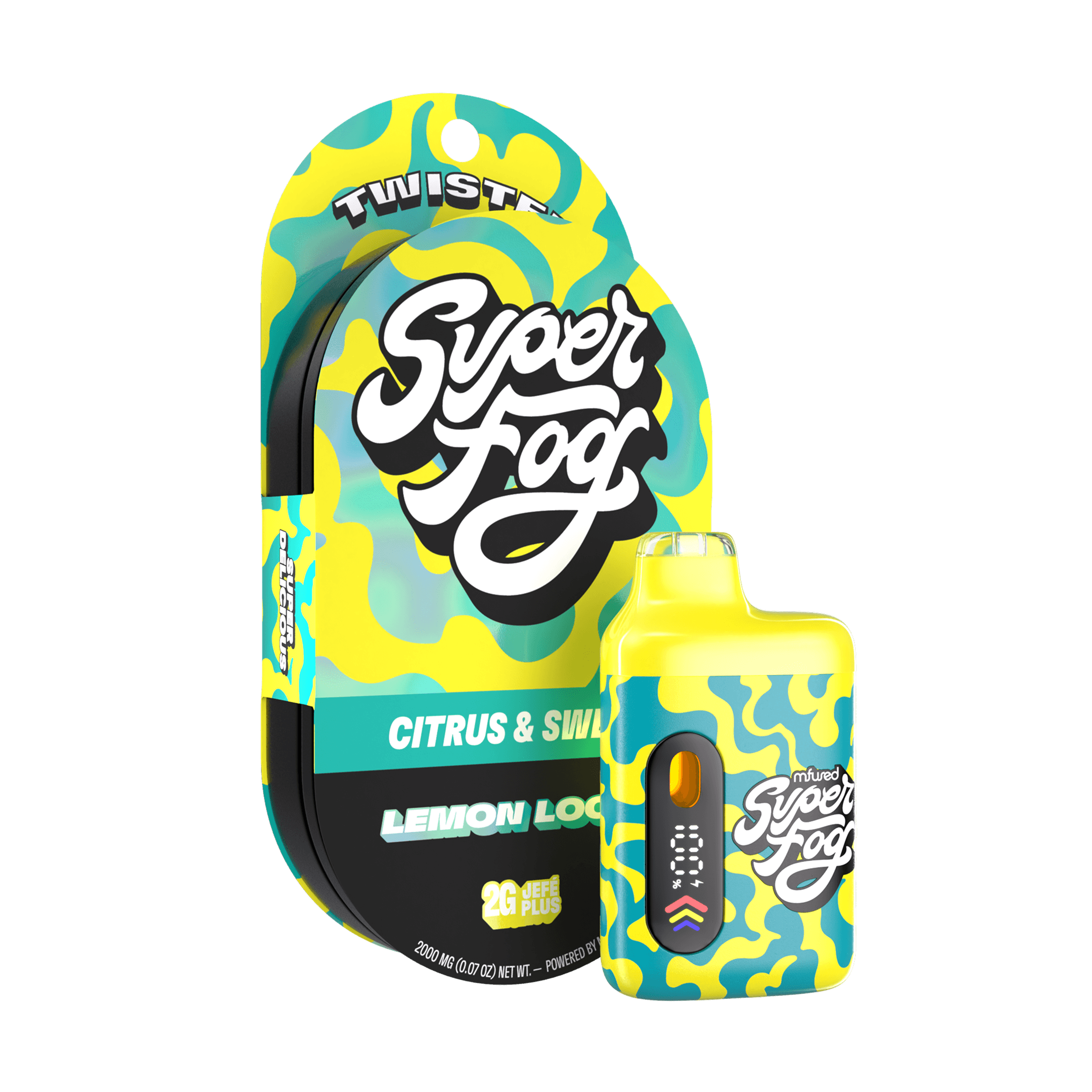Super Fog Super Fog Twisted Liquid Diamonds Disposable Vape Plus 2g Lemon Loopz