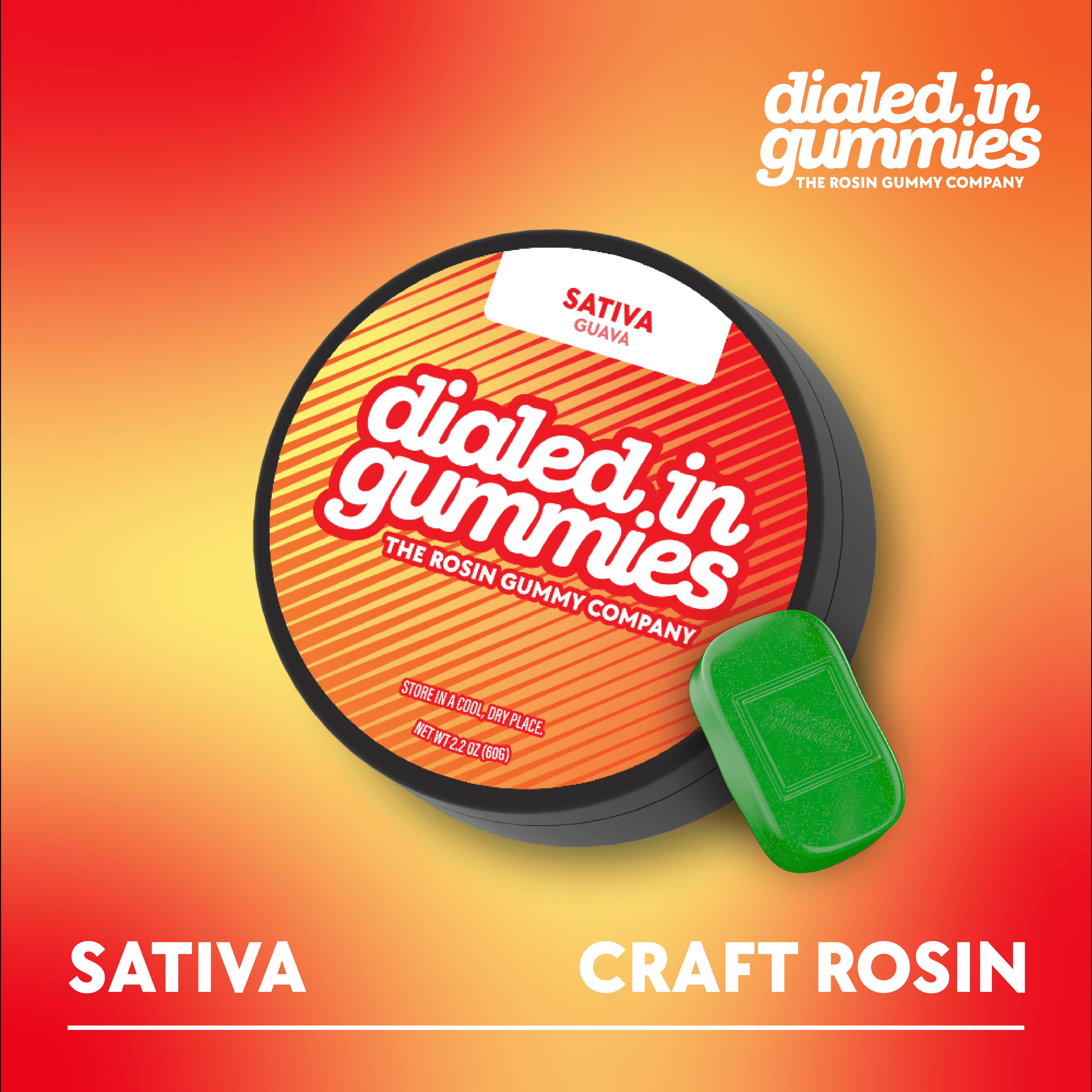 Dialed In Gummies 100mg - Guava - Rosin Gummies (10pk)