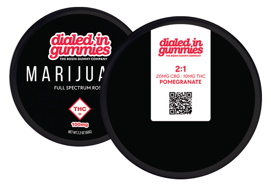 Dialed In Gummies 100mg - Pomegranate 2:1 - Rosin Gummies (10pk)