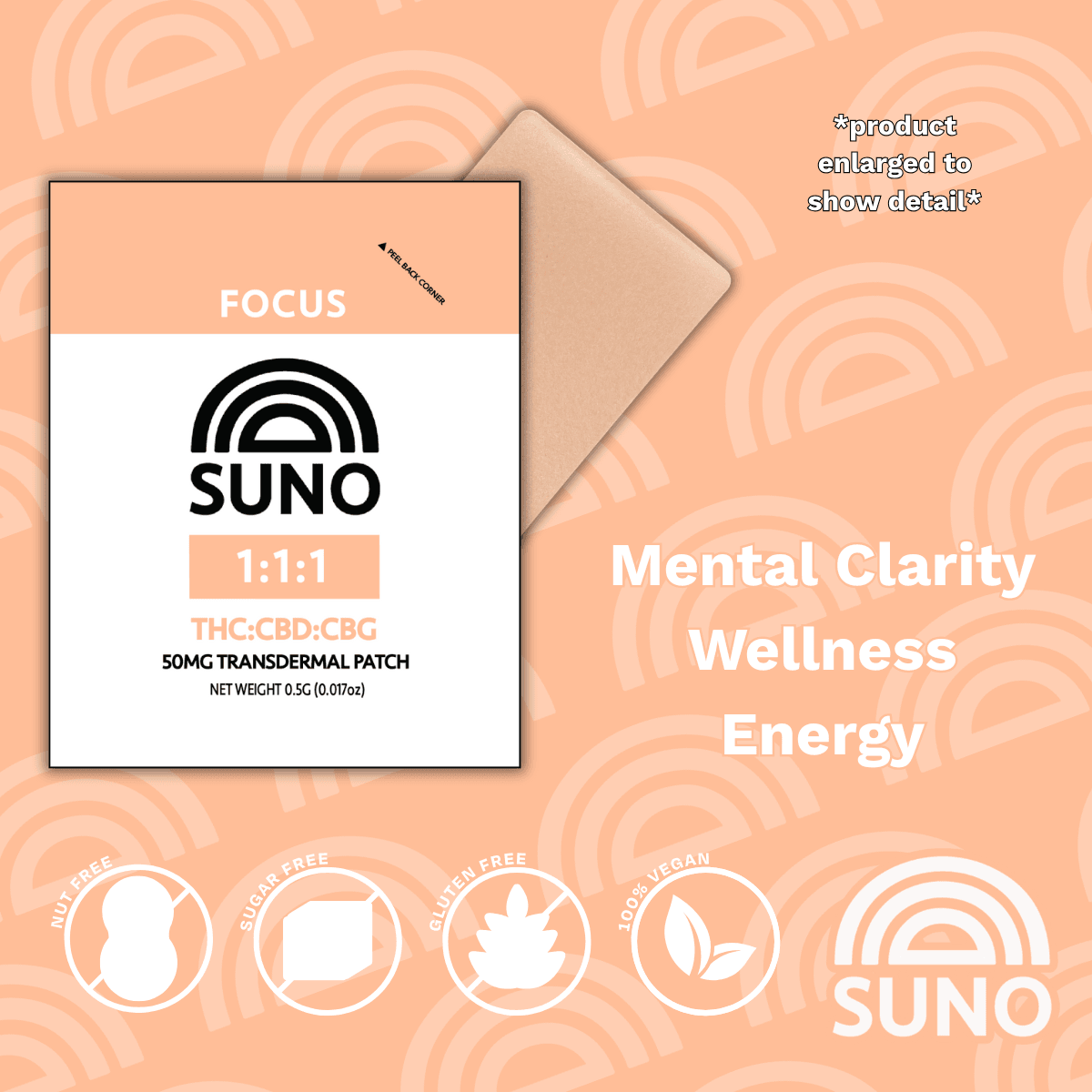 SUNO Focus Patch | 1:1:1 THC:CBD:CBG | 50mg