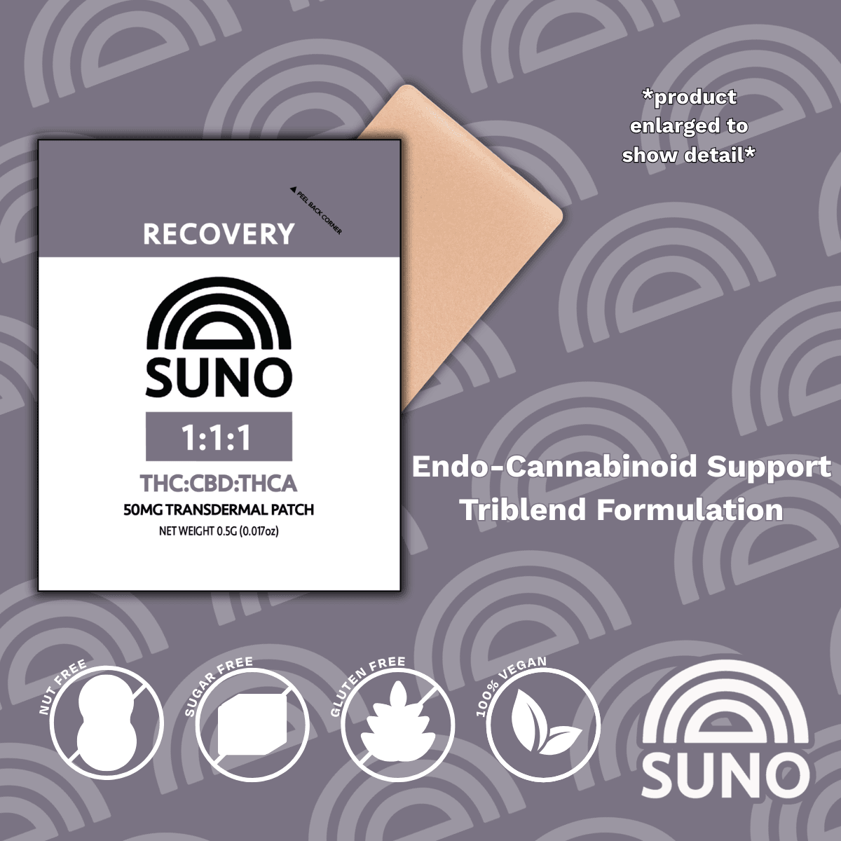 SUNO Recovery Patch | 1:1:1 THC:CBD:THCA | 50mg