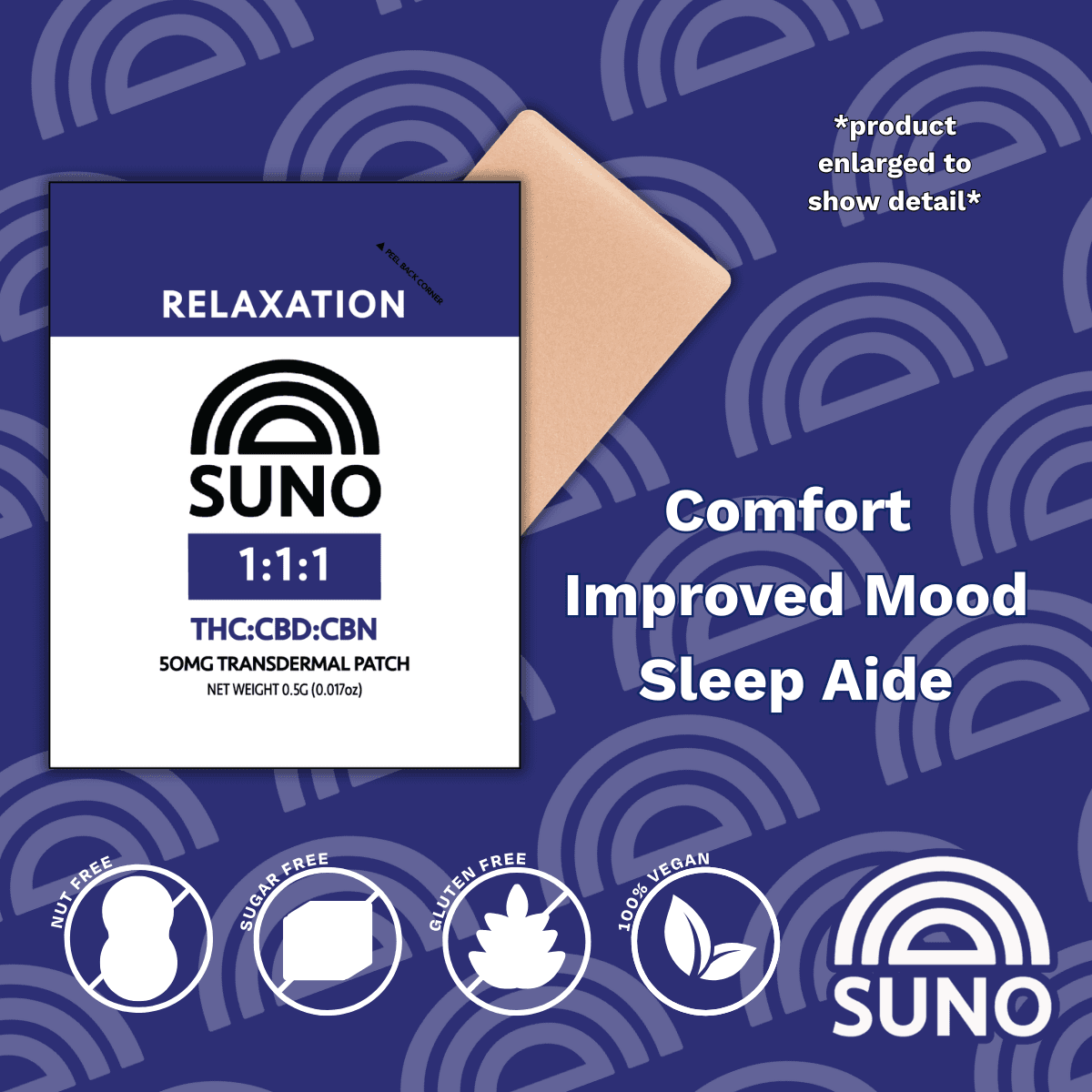 SUNO Relaxation Patch | 1:1:1 THC:CBD:CBN | 50mg