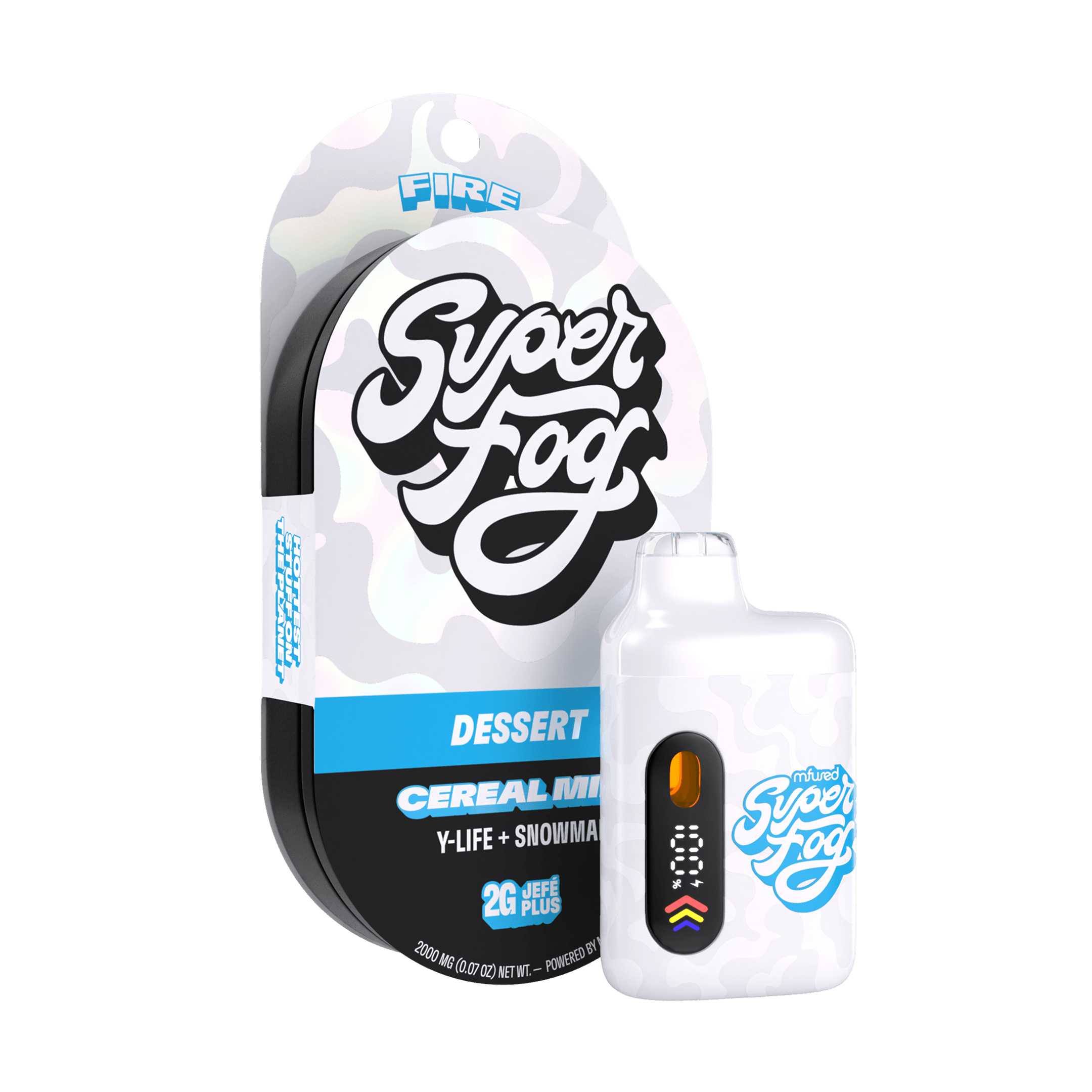 Super Fog Super Fog Fire Liquid Diamonds Disposable Vape Plus 2g Cereal Milk