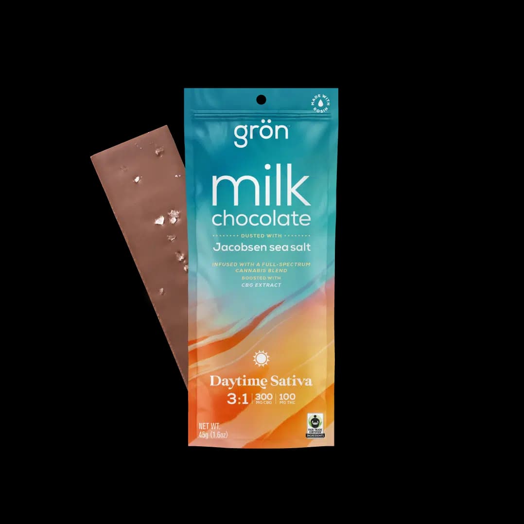 Grön Milk Chocolate Sea Salt Bar (1:3 THC:CBG) 10pc
