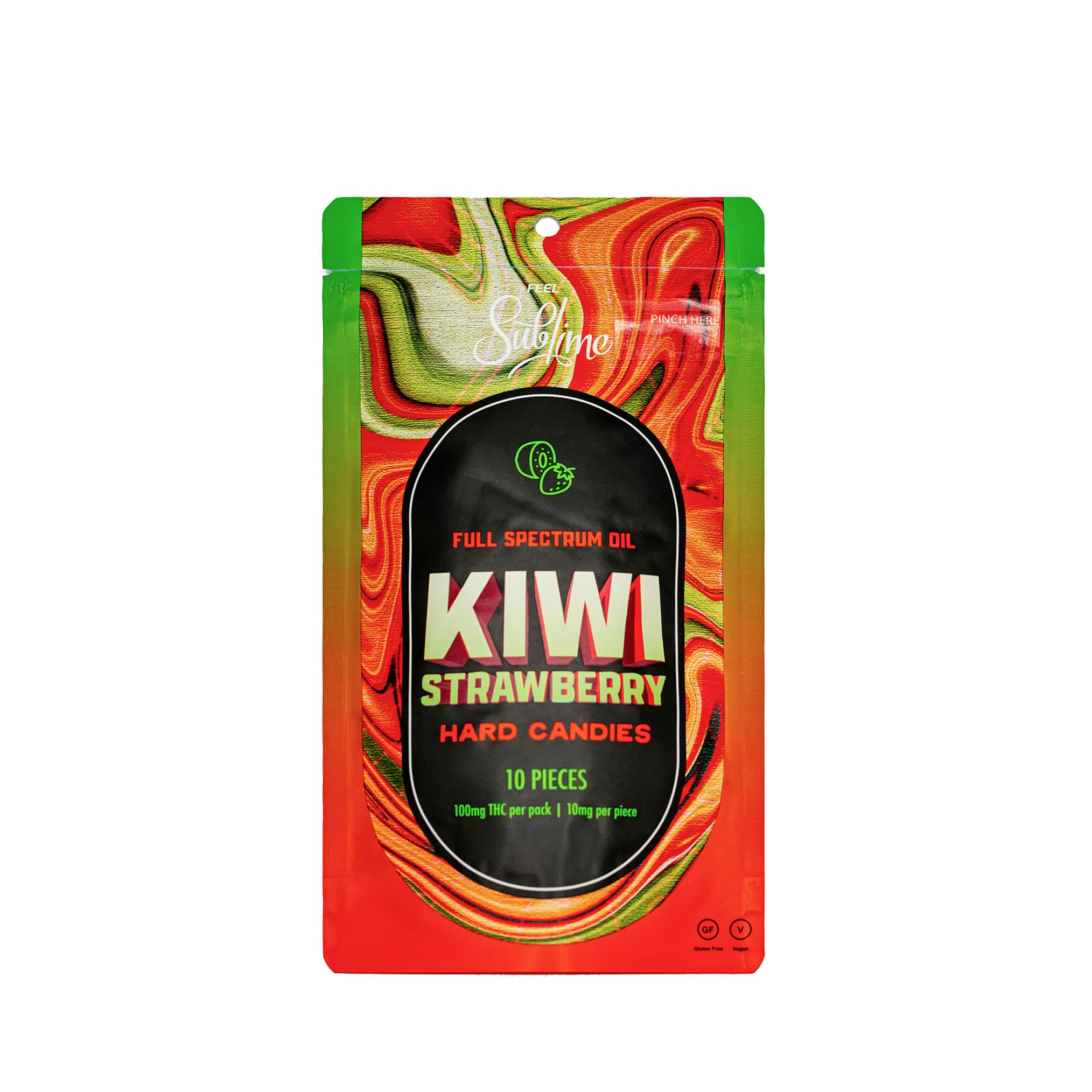 Feel Sublime RSO Kiwi Strawberry | Hard Candy | 10 x 10mg