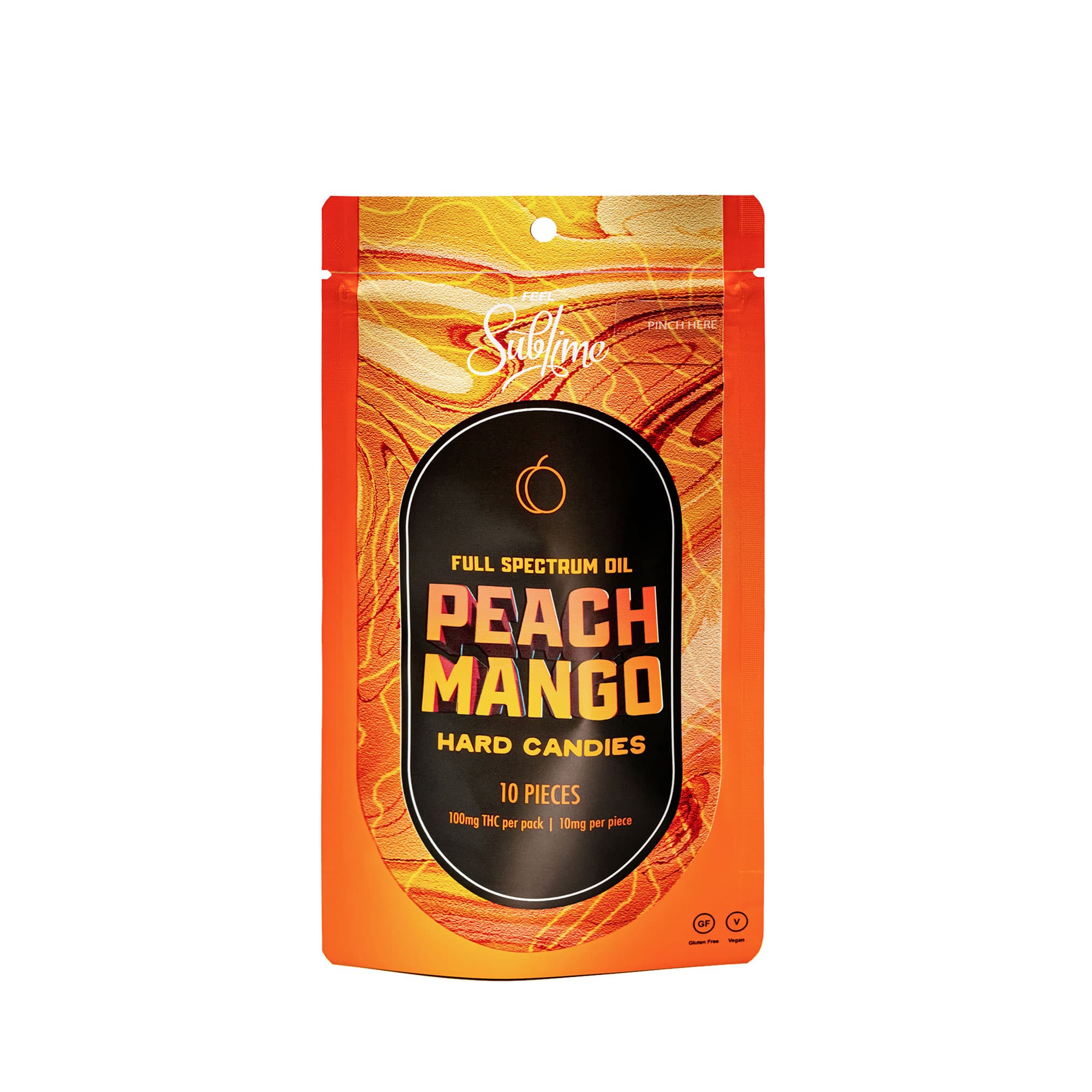 Feel Sublime RSO Peach Mango | Hard Candy | 10 x 10mg