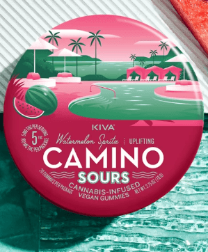 Kiva Camino Sours Gummies - Watermelon Spritz (H) (100mg)