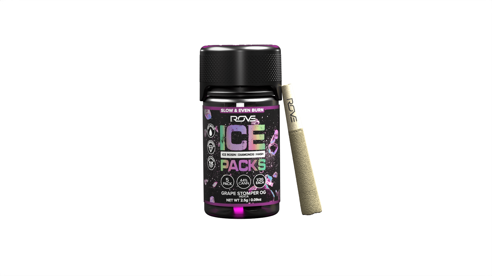 ROVE Ice Packs - Infused Prerolls 5pk - Kiwi Kush (I) (2.5g)