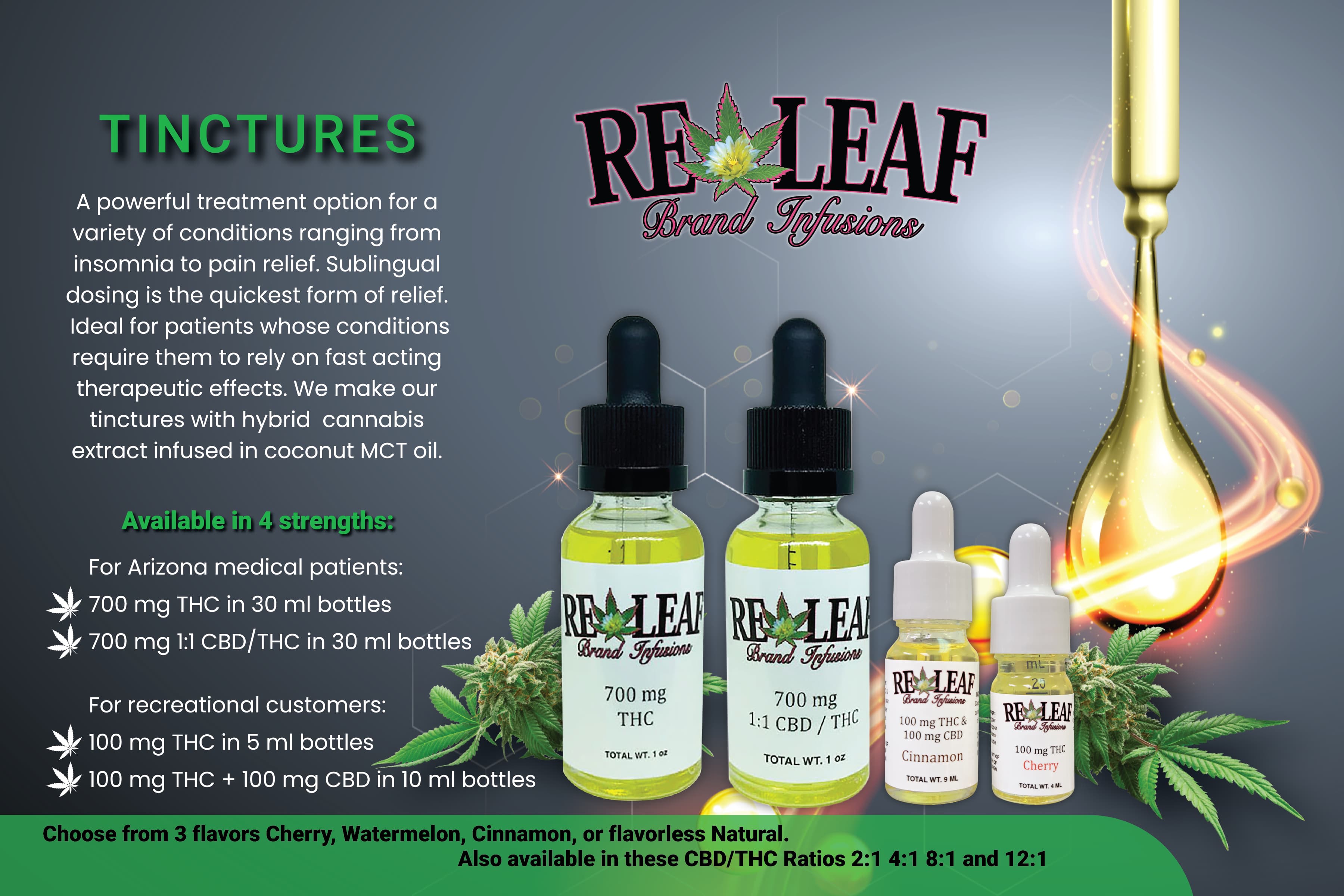 Releaf Brands Tincture - 100mg | Watermelon