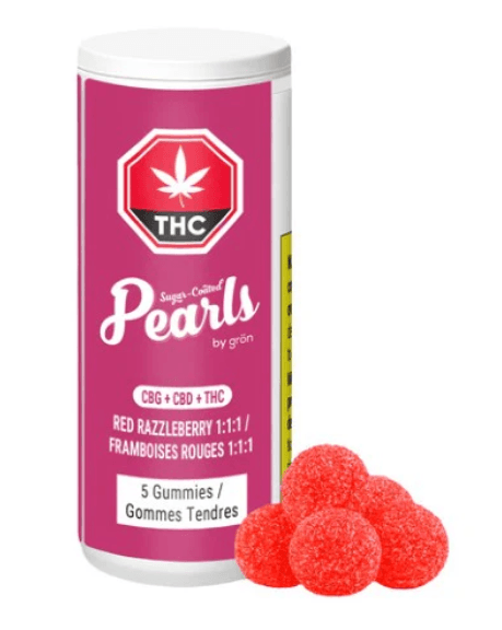 PEARLS : Red Razzleberry CBG/CBD/THC Chews - 5 x 2mg