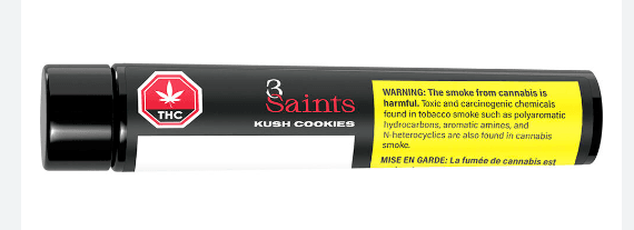 3Saints Kush Cookies Pre-Roll - Indica - 1x0.5g