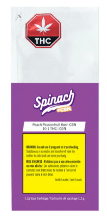 Spinach THC:CBN Peach Passionfruit 510 Vape Cartridge - Indica