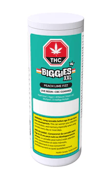 BIGGIES Peach Lime Fizz Live Resin THC/CBC Gummies | 6-Pack