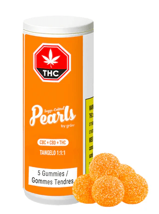 Pearls by gron 1:1:1 CBC/CBD/THC Tangelo Gummies - Sativa - 5 Pack