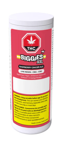 BIGGIES Raspberry Ginger Ale Live Resin THC:CBG:CBD Chews | 6-Pack