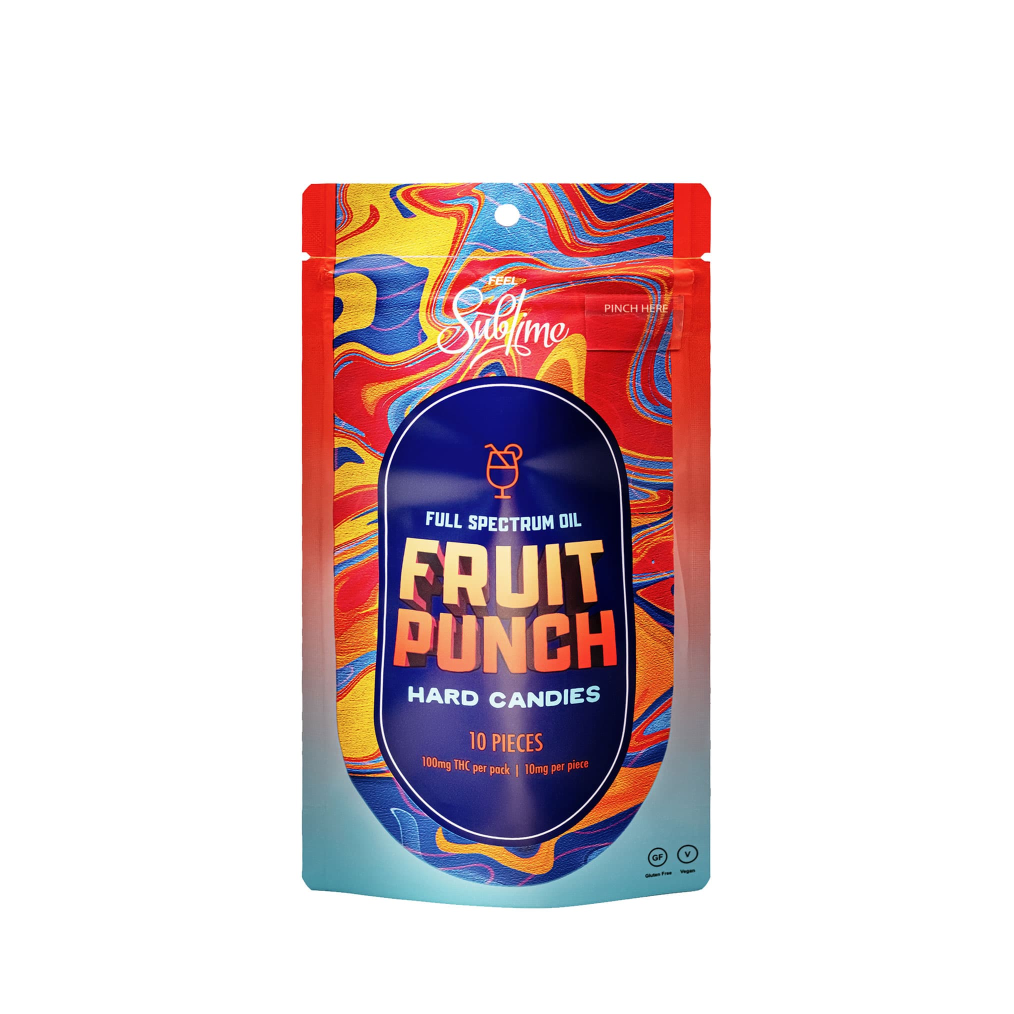 Feel Sublime RSO Fruit Punch | Hard Candy | 10 x 10mg
