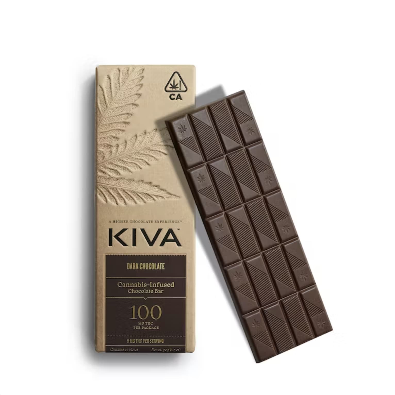 Kiva Kiva Chocolate Bar - Dark Chocolate 100mg