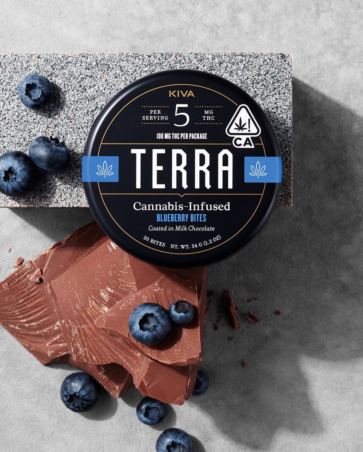 Kiva Kiva Terra Bites Milk Chocolate Blueberries 100mg