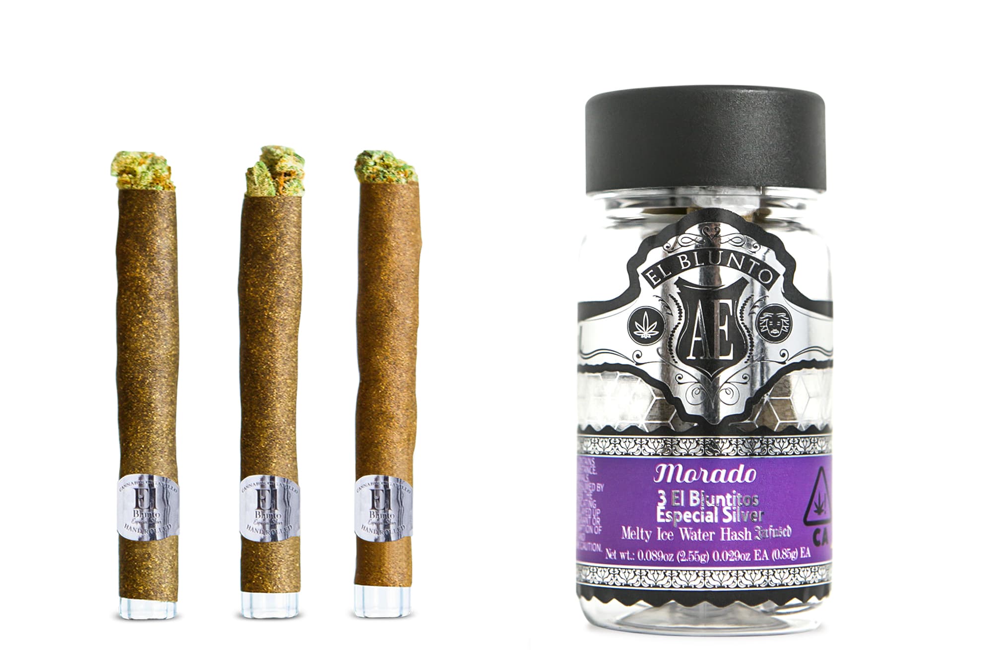 Albert Einstones Bluntito Silver Hash Infused 3pk - Morado 2.55g
