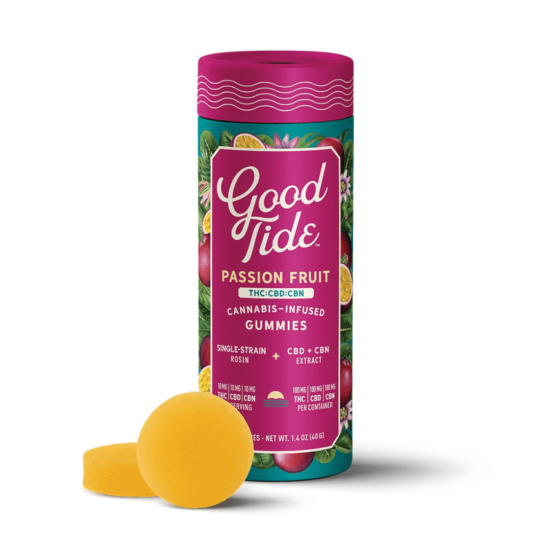 Good Tide Passionfruit (1:1:1:THC:CBD:CBN) Rosin Infused Gummies 100mg