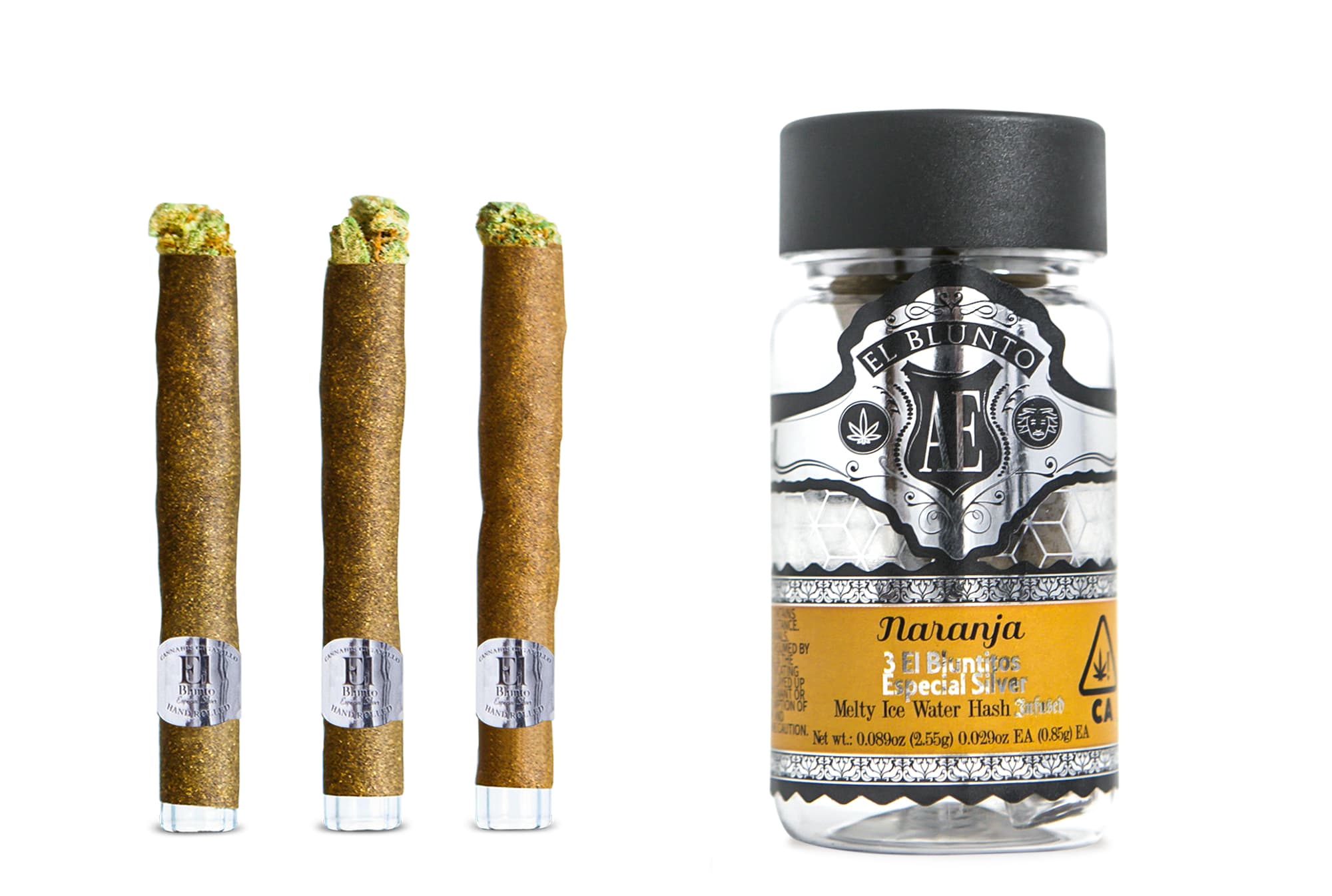Albert Einstones Bluntito Silver Hash Infused 3pk - Naranja 2.55g