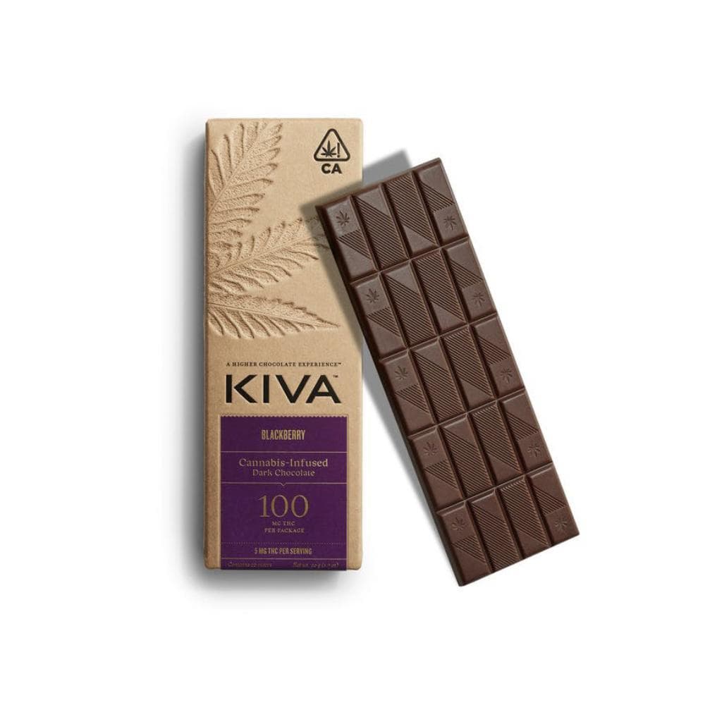 Kiva Chocolate Bar - Dark Chocolate Blackberry 100mg