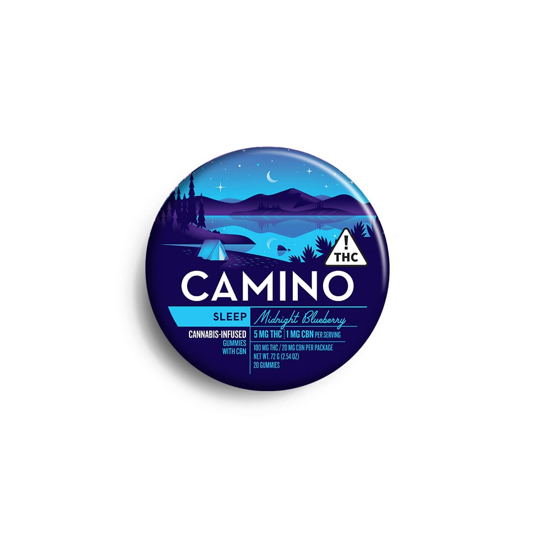 Camino Kiva Camino Midnight Blueberry Gummies THC:CBN 5mg 20pk