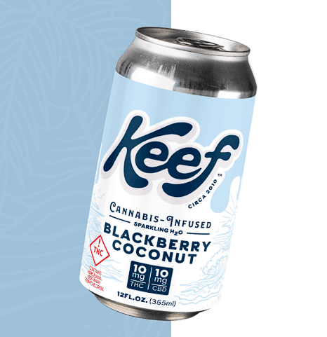 Keef Keef Blackberry Coconut (H) 1:1 CBD:THC Sparkling H20 25mg 12oz