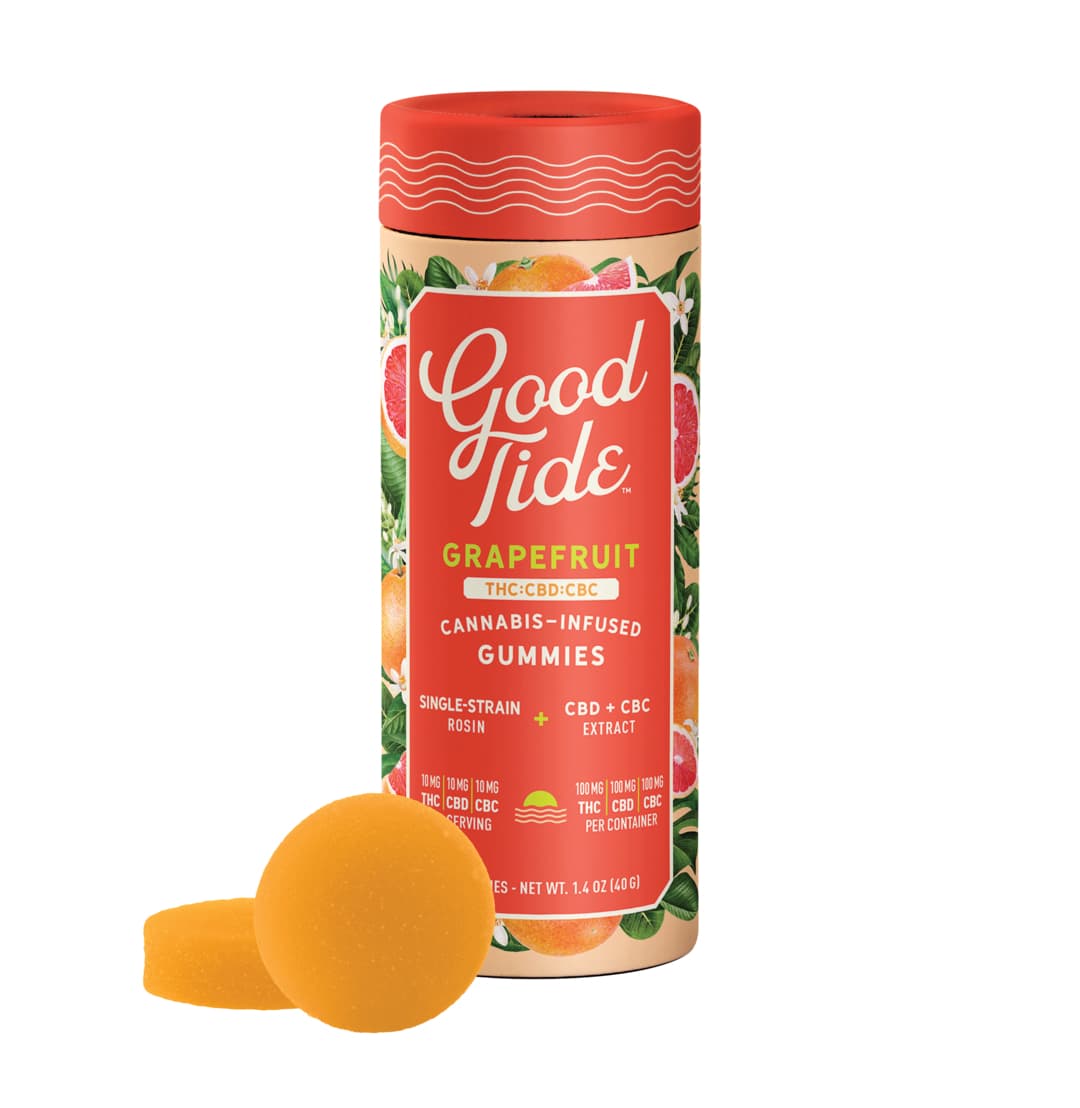 Good Tide Good Tide Grapefruit 1:1:1 THC:CBD:CBC Solventless Rosin Gummies 10mg 10pk