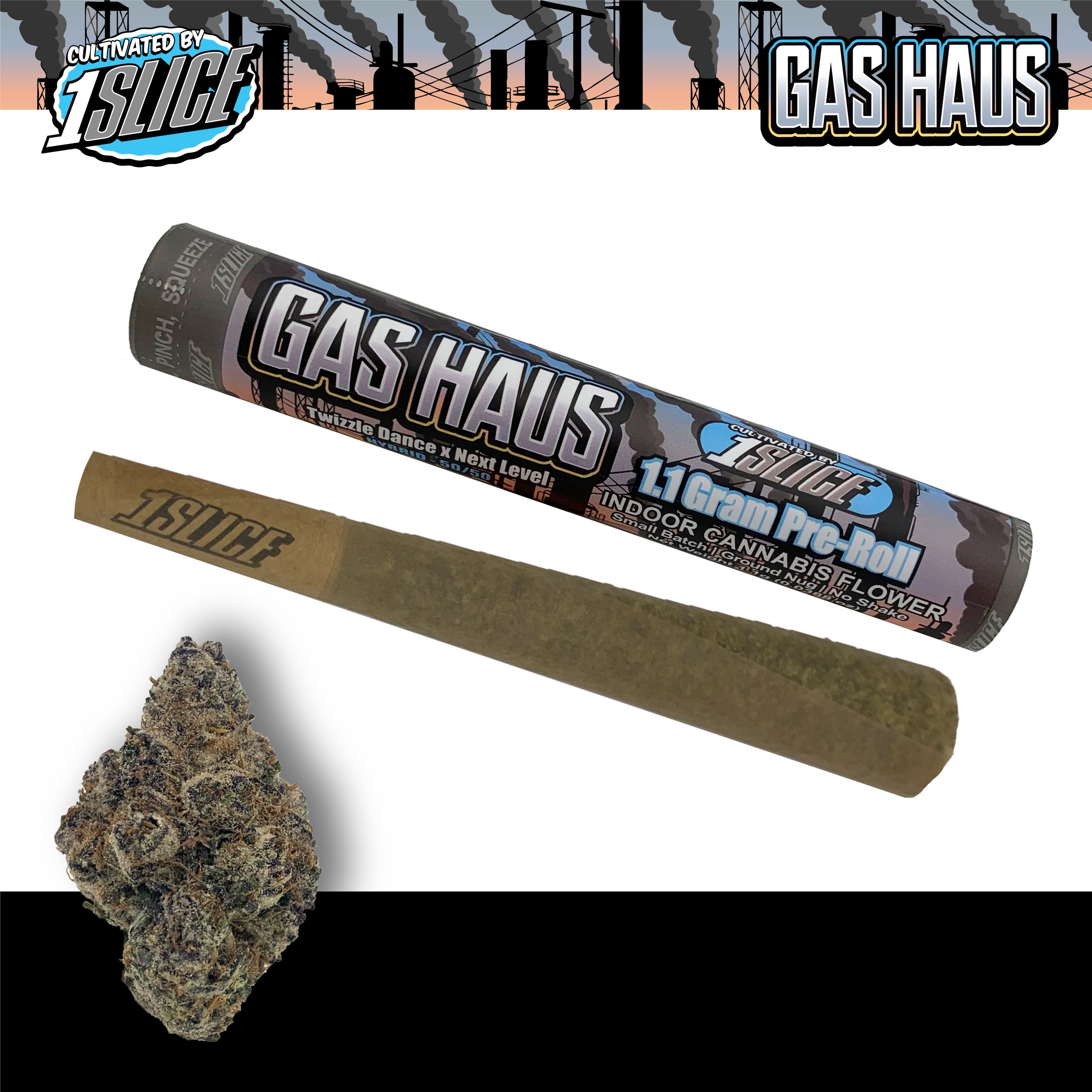 #1 Slice Gas Haus | 1.1g | Pre roll | Hybrid | 1 Slice