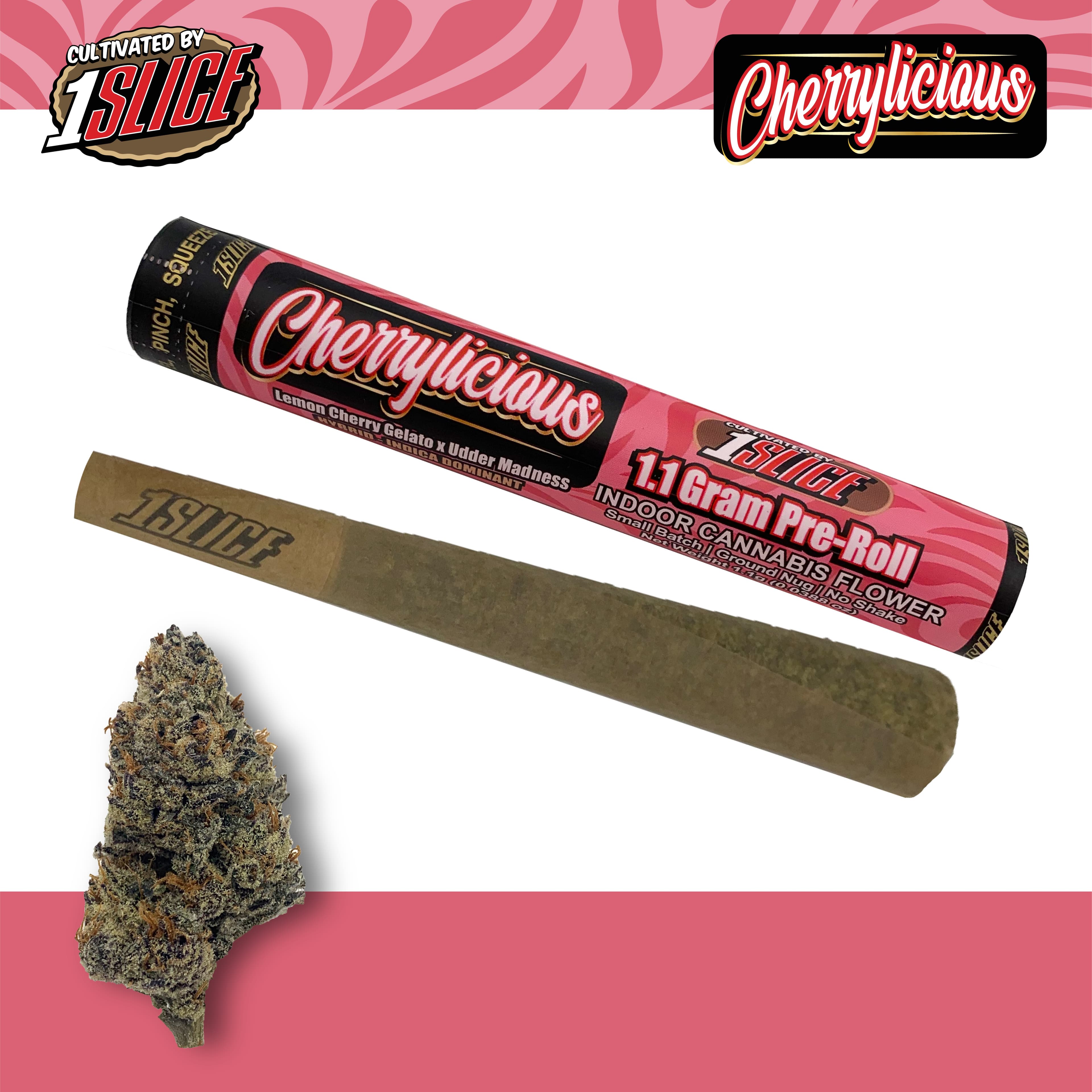 #1 Slice Cherrylicious | 1.1g | Pre roll | Indica Dominant | 1 Slice