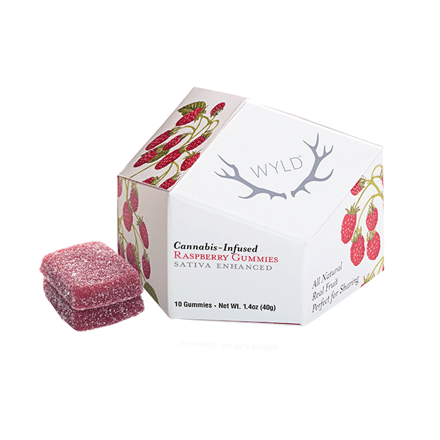 Wyld RASPBERRY GUMMIES 100MG WYLD M{412} N{280}