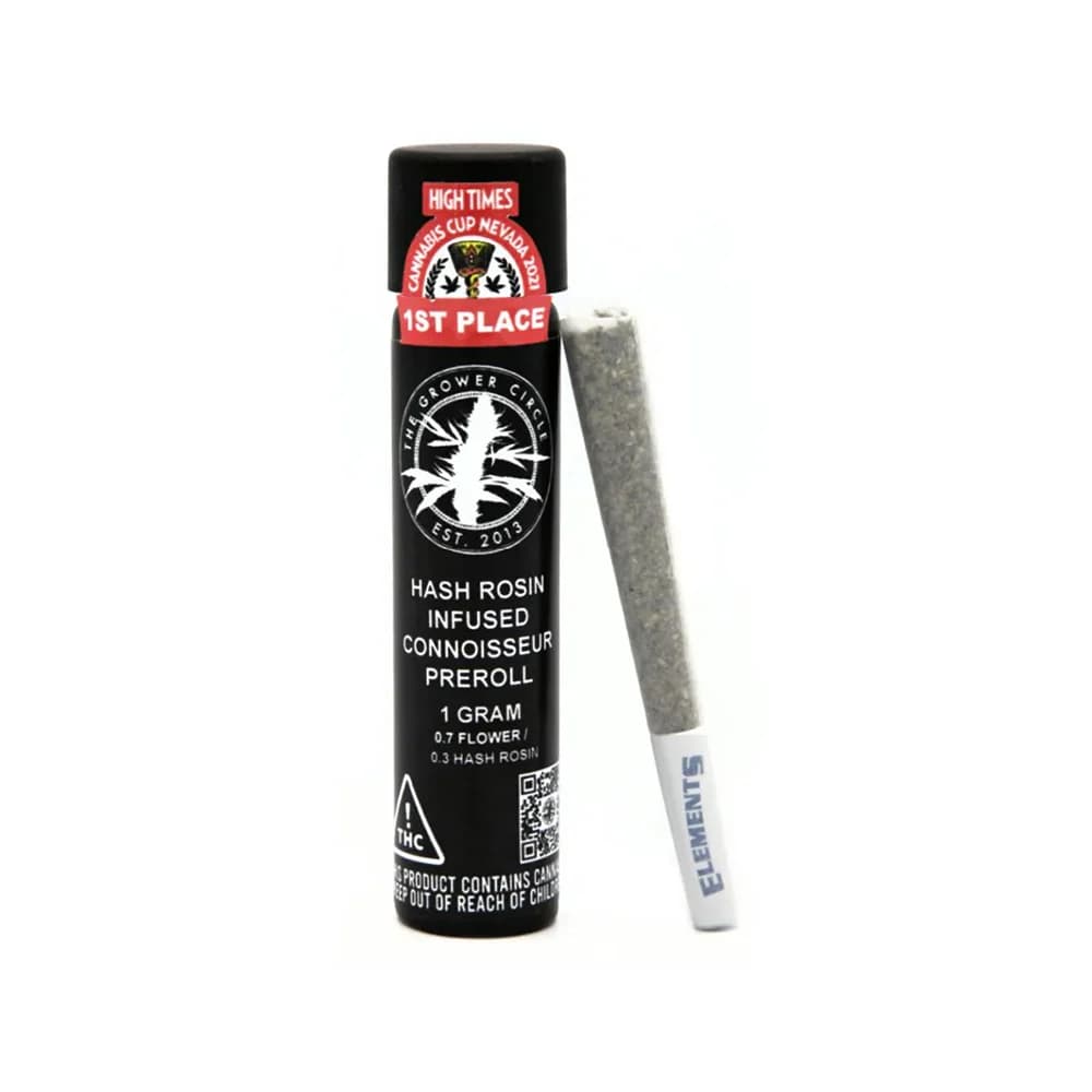 The Grower Circle Hash Rosin Infused Preroll - Rubber Donuts (H)