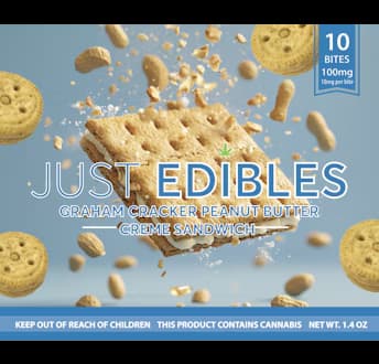 Just Edibles Graham Cracker Peanut Butter Cookie Cream Sandwich 10pk (H) (100mg)