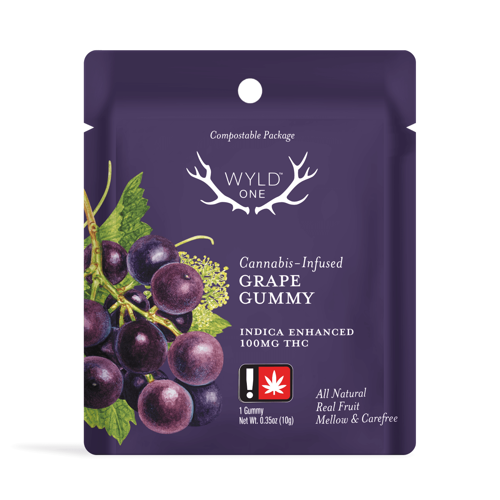 Wyld One | Grape Indica Enhanced Gummy | 100mg