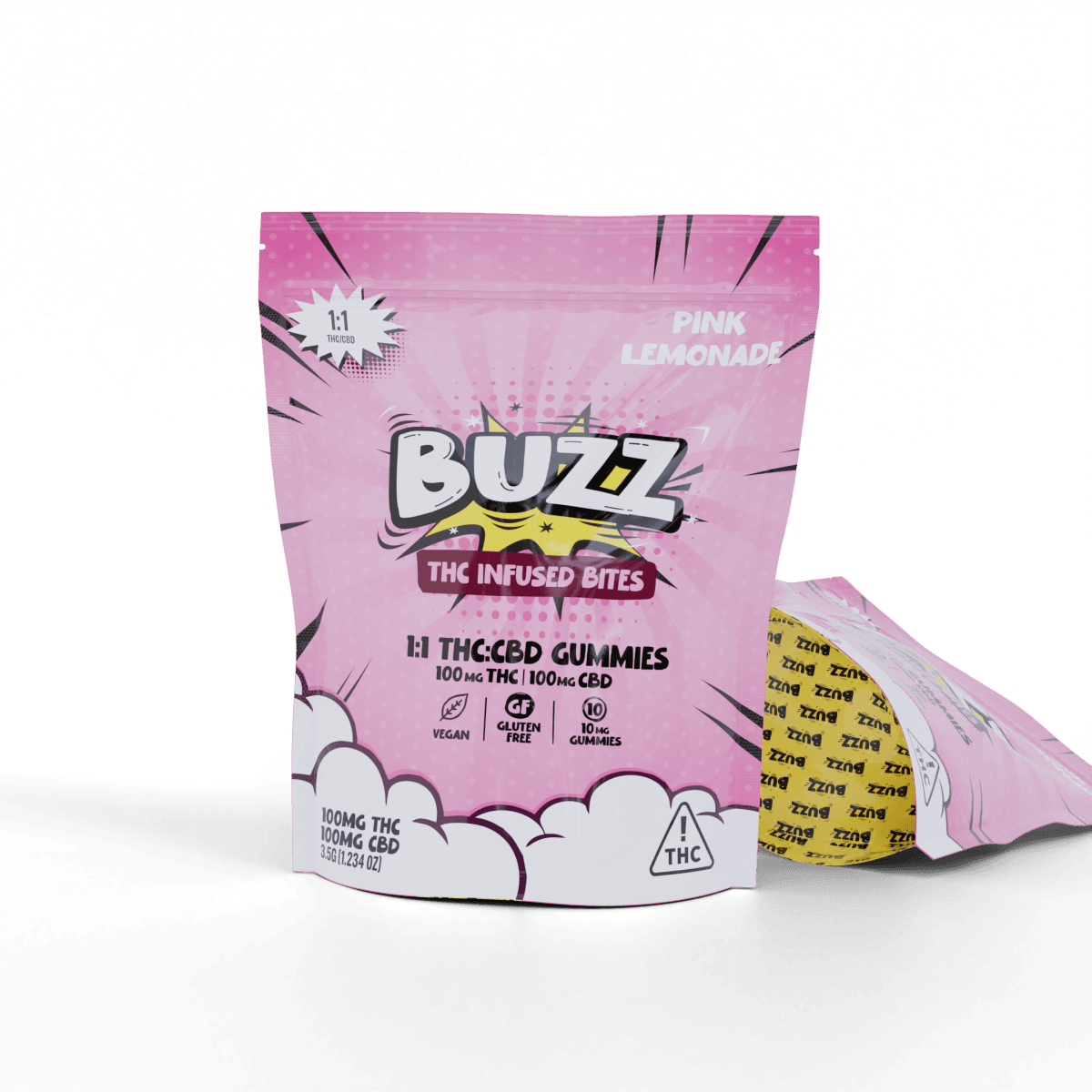 Buzz 1:1 CBD Pink Lemonade Gummies | 100mg