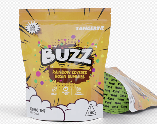 BUZZ Tangerine Solventless Gummies (100mg)
