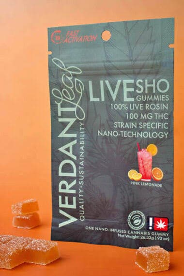 Verdant Leaf 1:1:1:1 (THC:CBD:CBN:CBG) PINK LEMONADE LIVE ROSIN NANO GUMMY | 100mg
