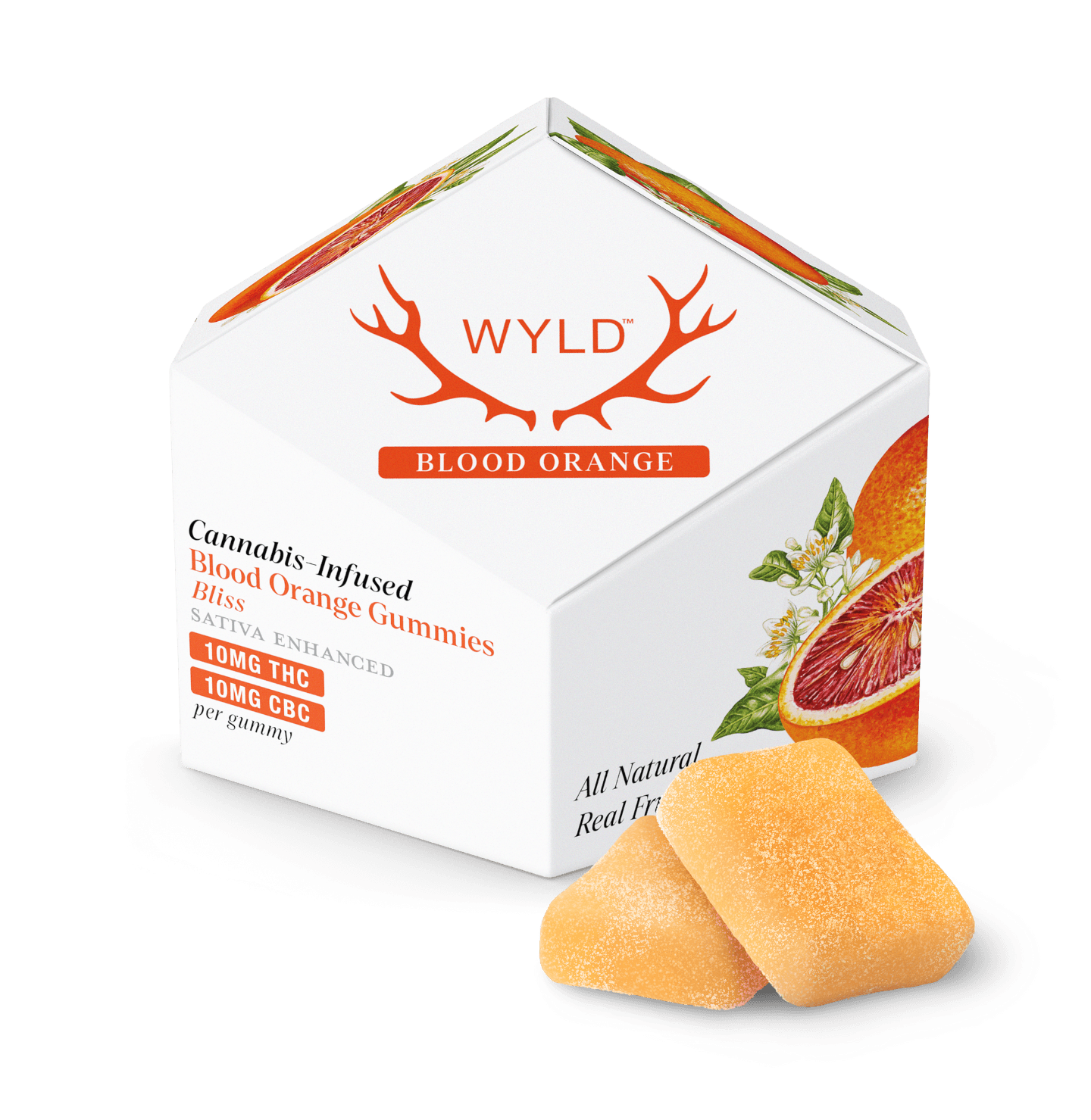 Wyld Blood Orange Gummies | 10pc 200mg 1:1 (THC:CBC) | Wyld