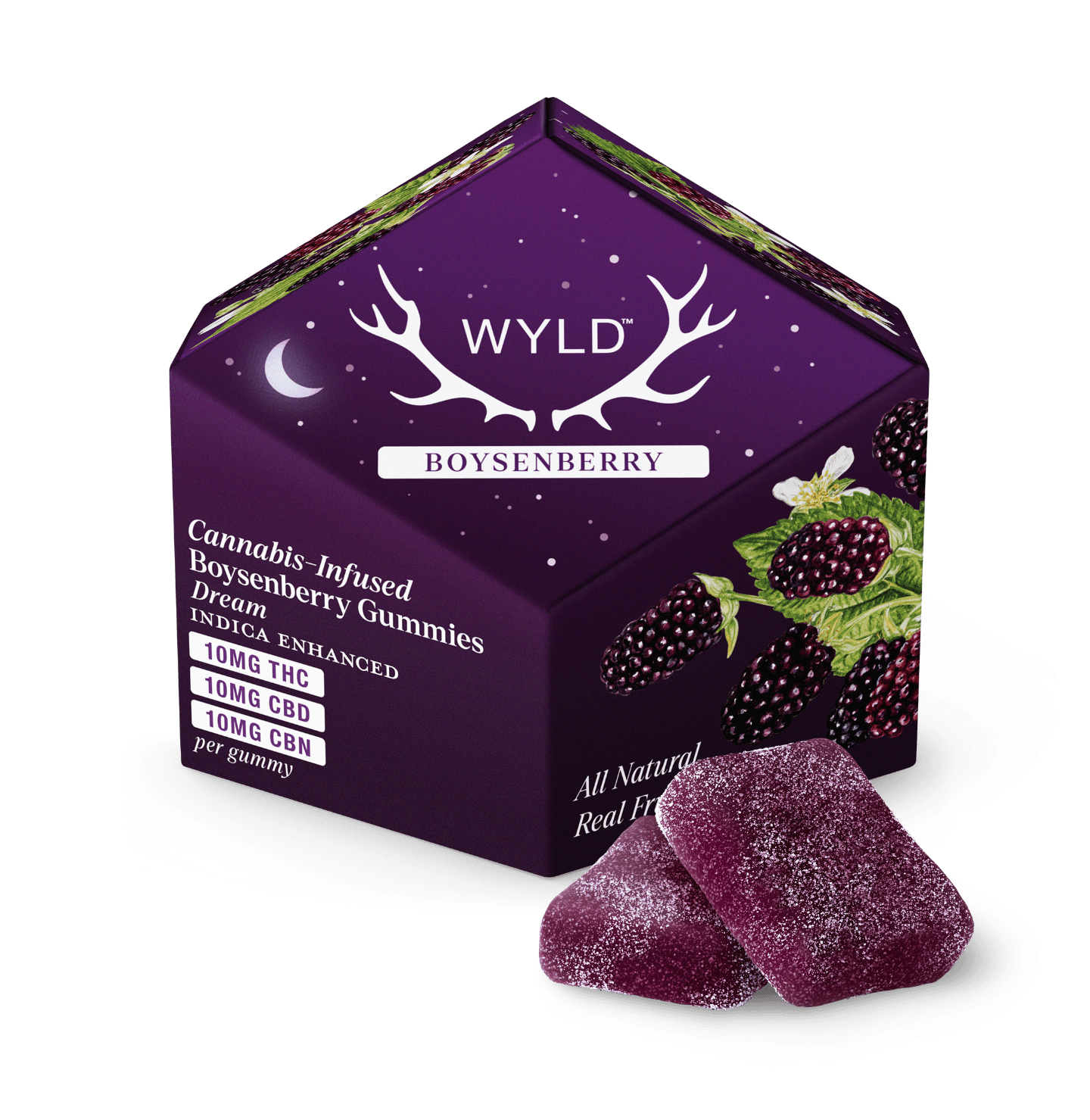 Wyld Boysenberry Gummies | 10pc 300mg 1:1:1 (THC:CBD:CBN) | Wyld
