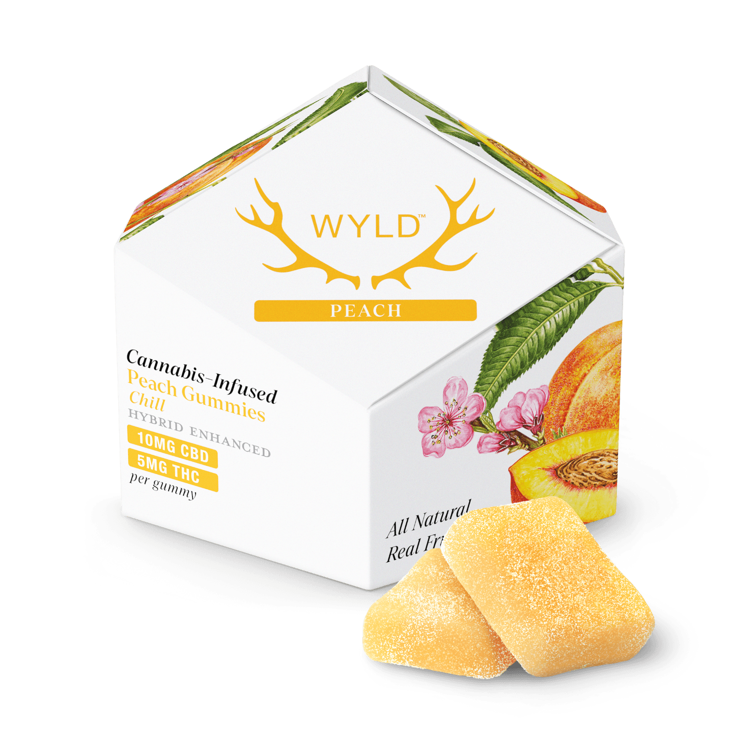 Wyld Peach Gummies | 10pc 300mg 1:2 (THC:CBD) | Wyld