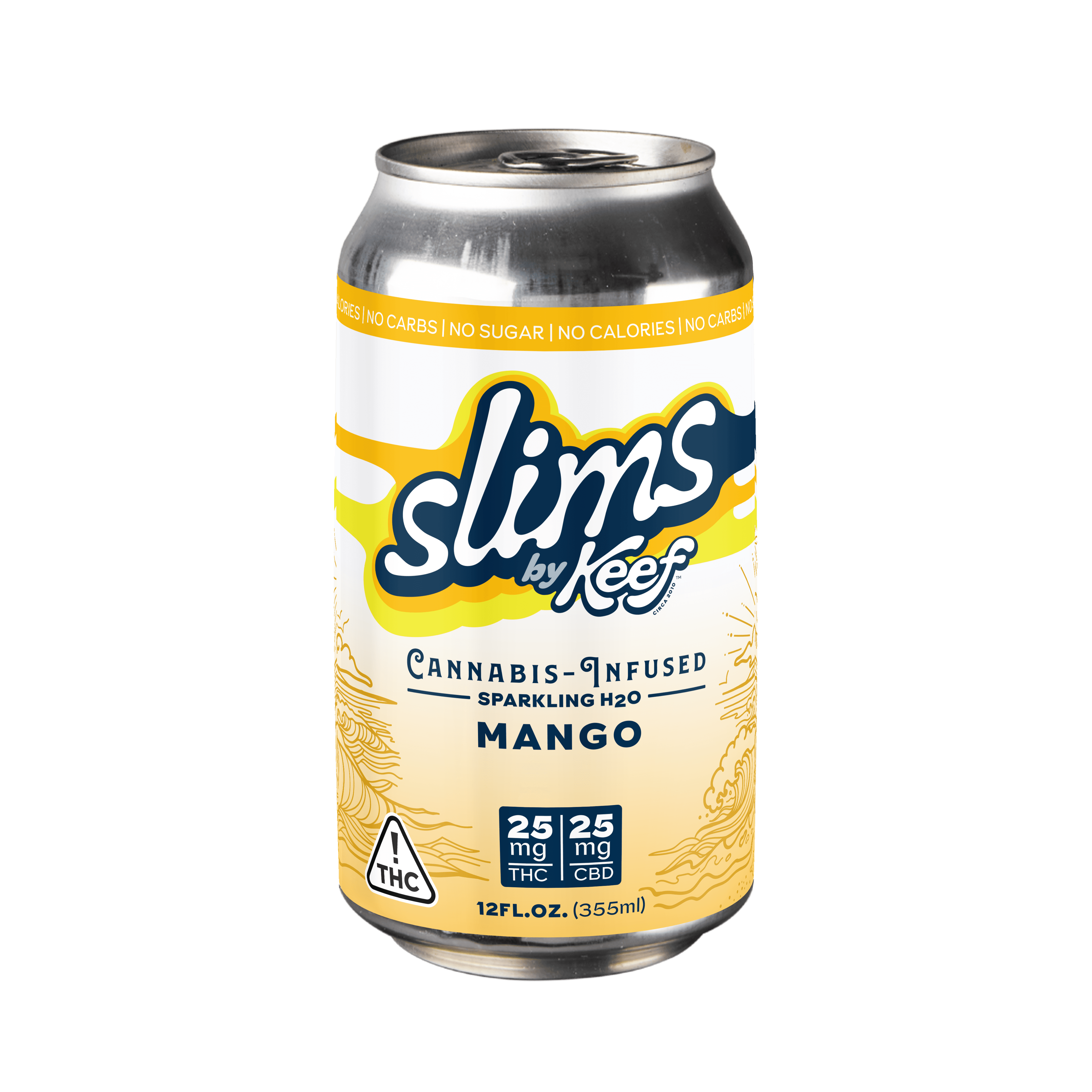 Keef 1:1 THC:CBD Mango Slim Sparkling Water 25mg